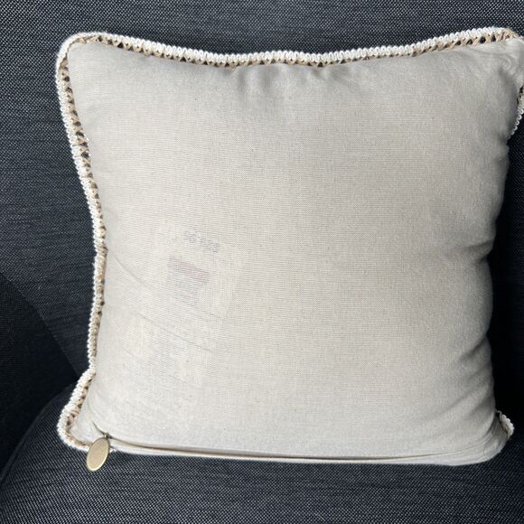 Pier 1 Christmas Royal Reindeer Portrat Embroidered Accent Pillow 14x14 - Picture 2 of 5